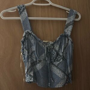 Blue bandana crop top